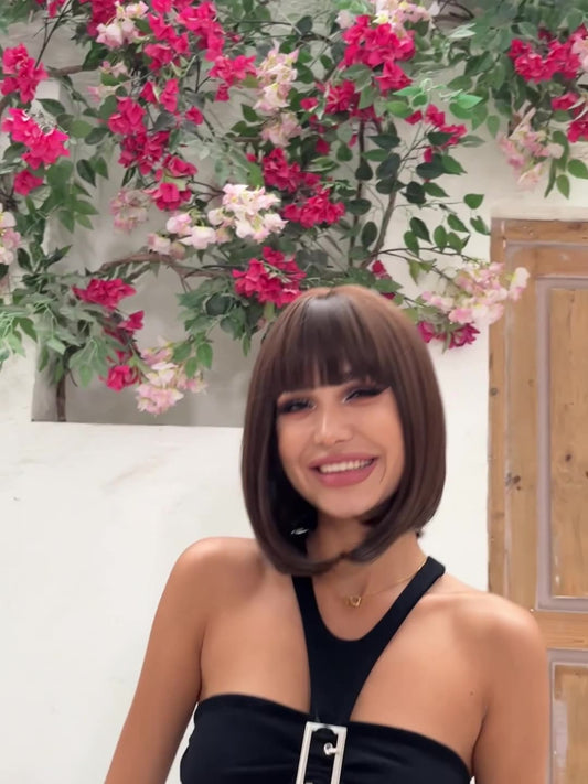 Exotic Hair Black Brown Wave Synthetic Hair with Cap Easy to Dye And Curl