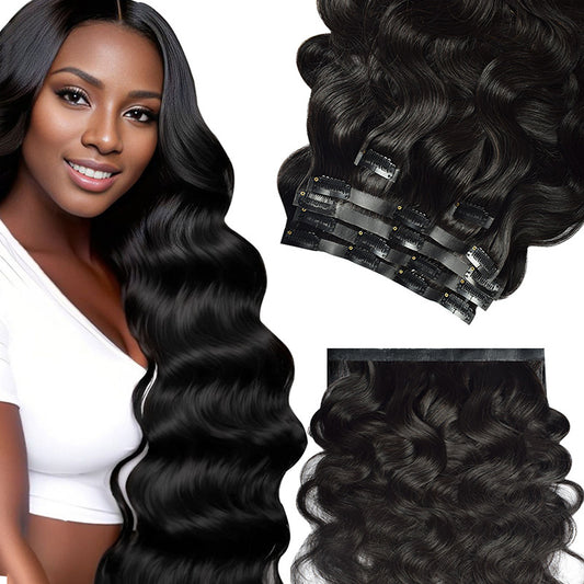 Human Hair PU Clip-in hair seamless hair extension