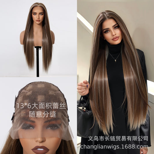 70cm 13*6 lace with highlights brown A pure goddess.. straight long hair