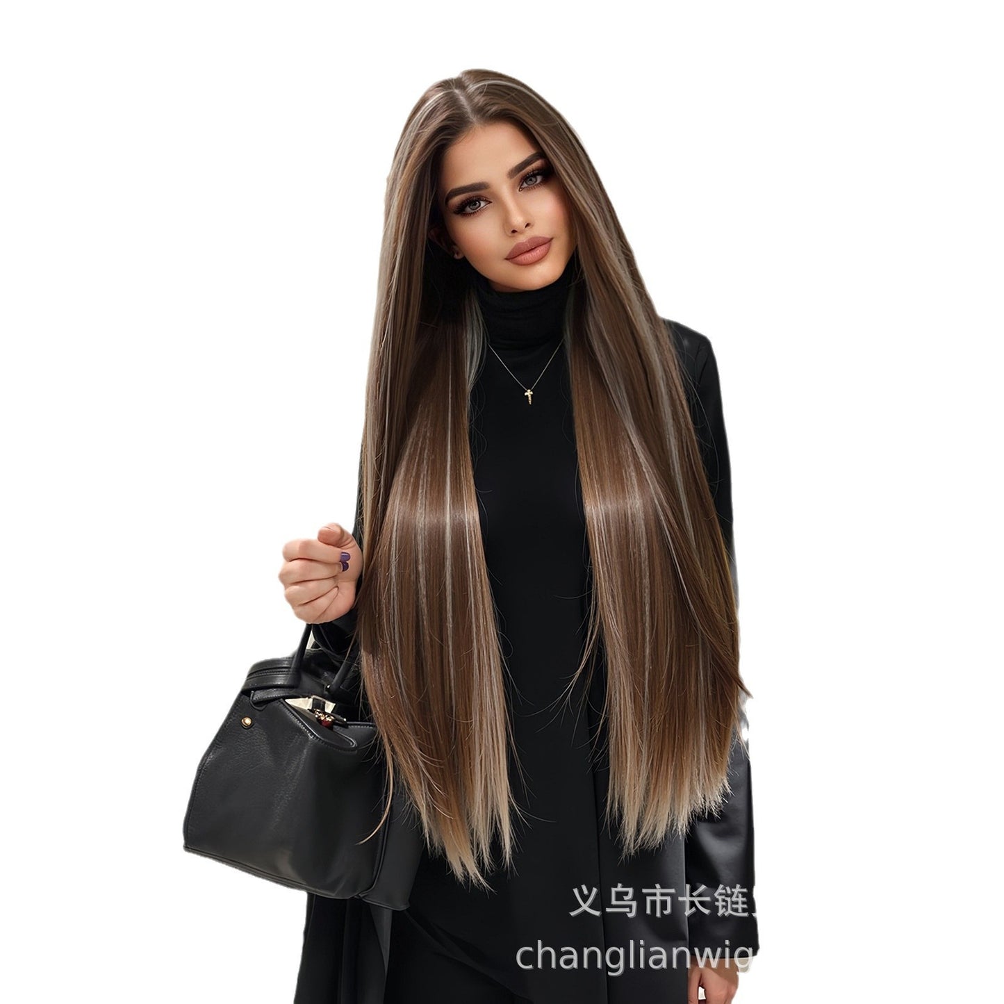 70cm 13*6 lace with highlights brown A pure goddess.. straight long hair