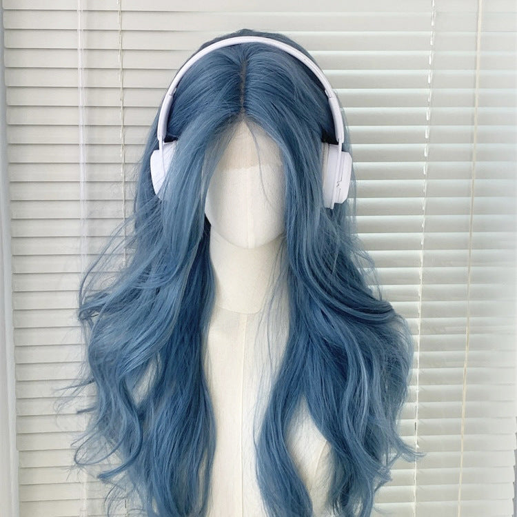 Front Lace Long Curly Hair Long Straight Hair Breathable Syntheic Full Wig